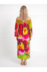 Hand Painted Rayon Off Shoulder Dress